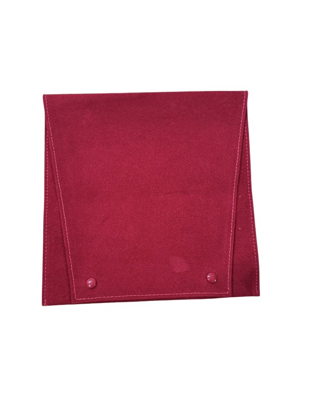 Cartier Red Suede Snap Closure Jewelry Travel Pouch Case Made In Spain